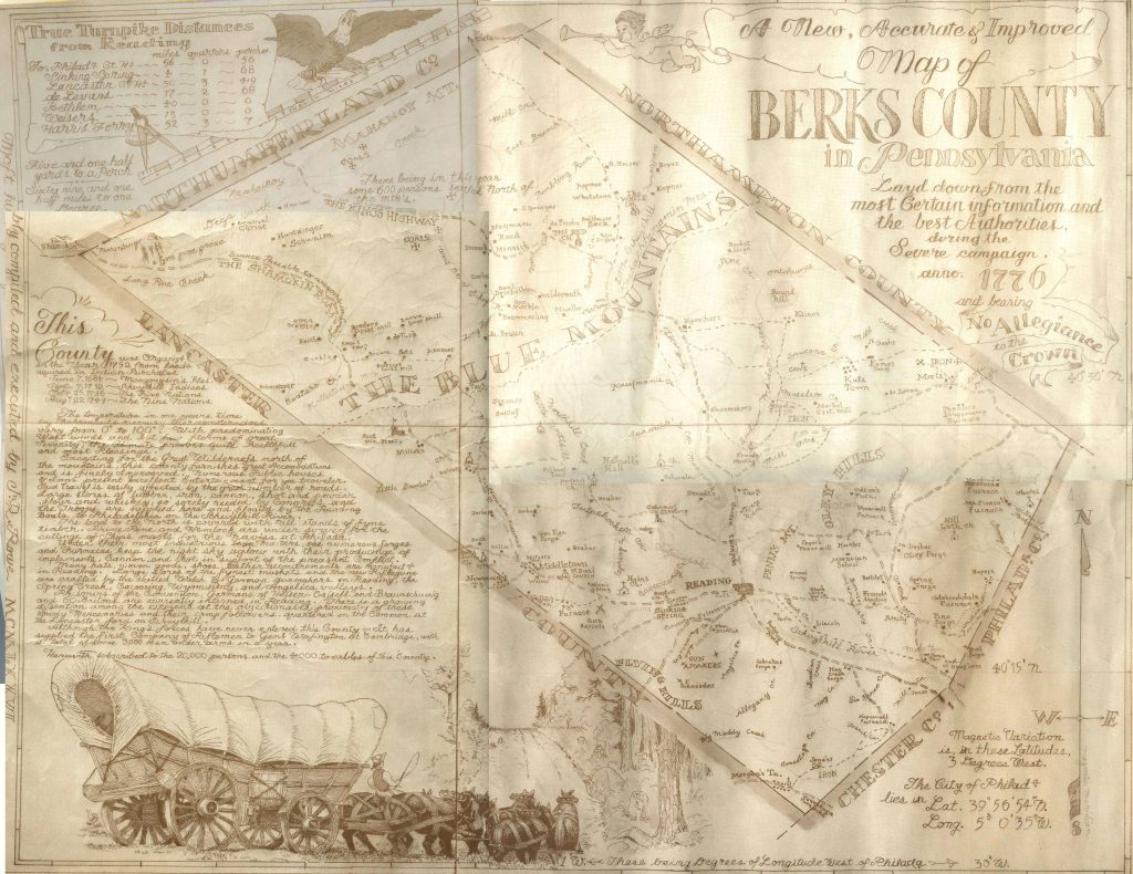 A map of Berks County PA